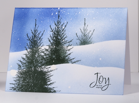 Three trees in snow tutorial Heather Telford