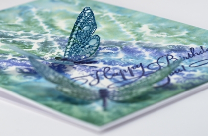 Watercolour dragonfly closeup