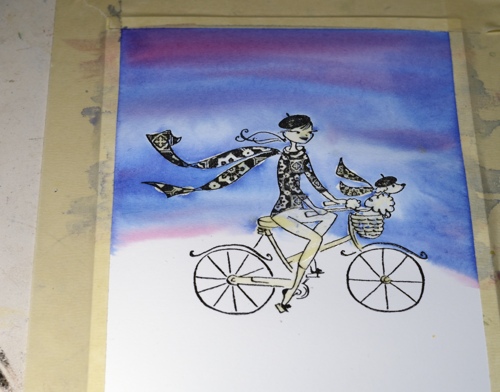 Watercolour cyclist2