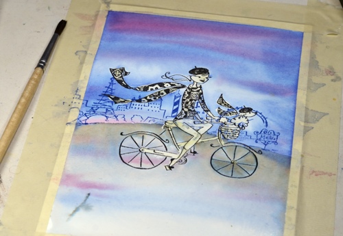 Watercolour cyclist3