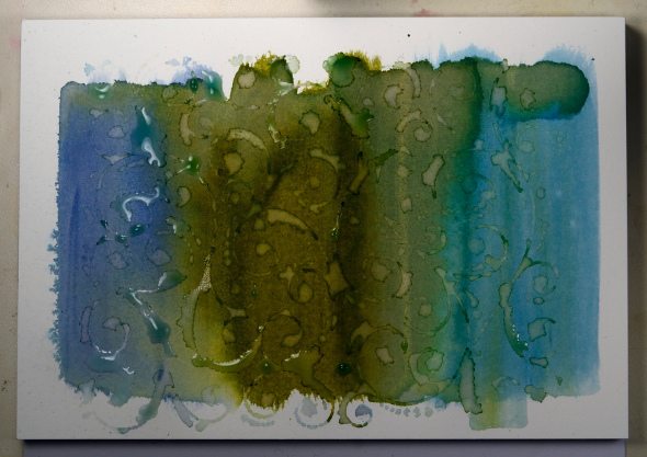 Dotted Fusion background water stamped Heather Telford