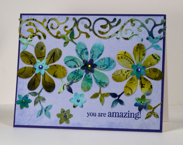 Dotted Fusion Die Cut card Heather Telford