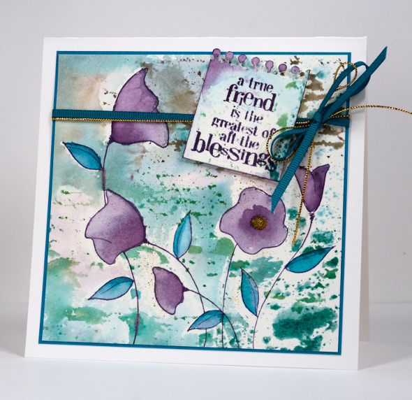 Watercolour with a stencil Heather Telford