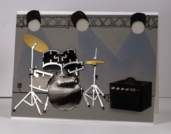 Drum kit under lights