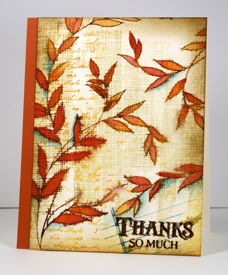 Leaves with distress stains Heather Telford