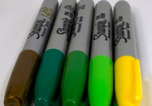 Sharpies used on Leaves card