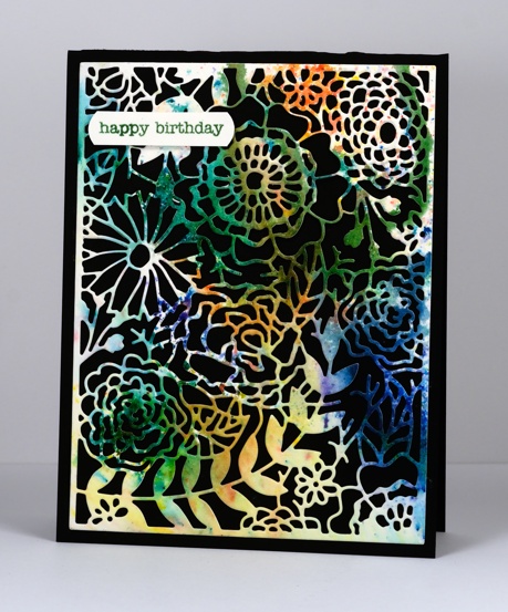 Brusho die cut garden Heather Telford