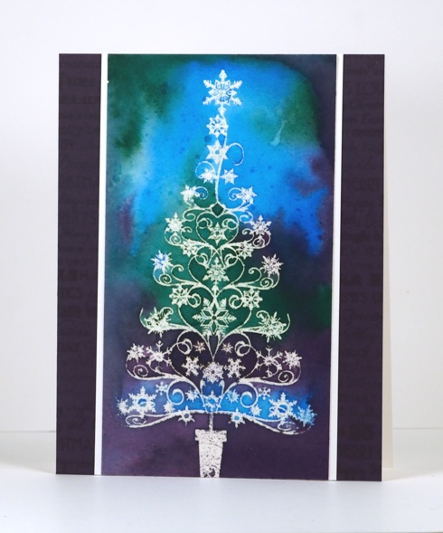 Emboss resist filigree tree Heather Telford