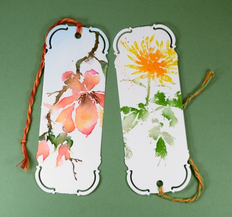 watercolour bookmarks Heather Telford