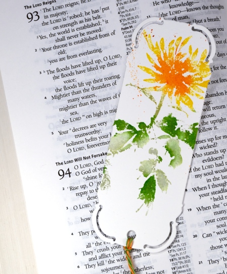  orange flower bookmark Heather Telford