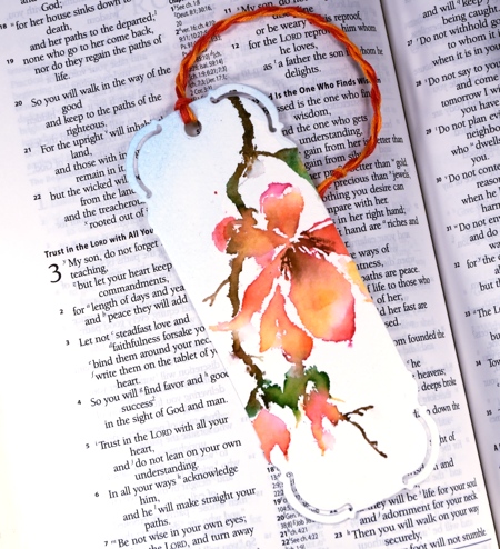 pink flower bookmark Heather Telford