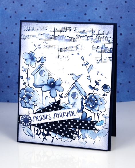 blue birdhouse Heather Telford