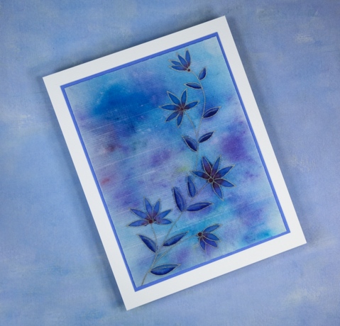  blue on silk flat Heather Telford