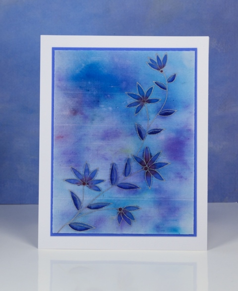  blue on silk Heather Telford